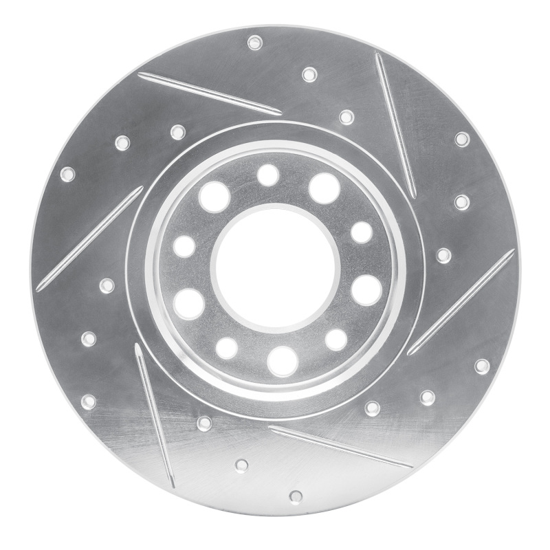 Alfa Romeo Tonale Brake Rotor (1) - Rear Left - R1 Concepts - Drilled & Slotted - Silver - `15-`25